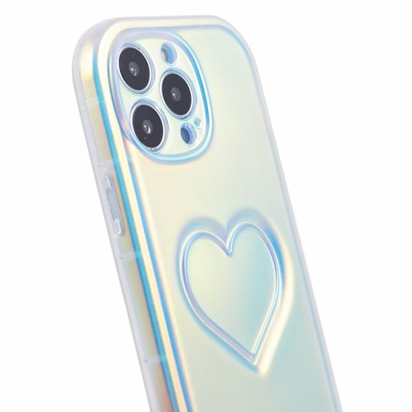 iPhone 15 Pro -kotelolle Shell TPU 3D Heart Shape - monivärinen