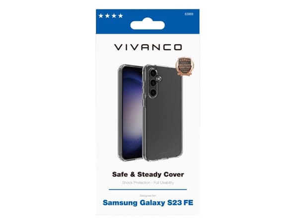 Vivanco Safe and Steady, Etui, Samsung, Galaxy S23 FE, 16,3 cm (6.4"), Gjennomsiktig