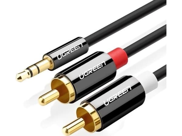 Ugreen kabel lydkabel 3,5 mm mini jack - 2RCA 2 m svart (AV116 10584)