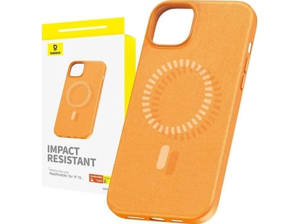Baseus Fauxther Series Magnetic Phone Case for iPhone 15 (Orange)