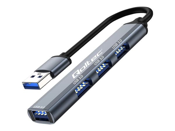 Qoltec - Hubb - 4 x SuperSpeed USB 3.0 - skrivbordsmodell