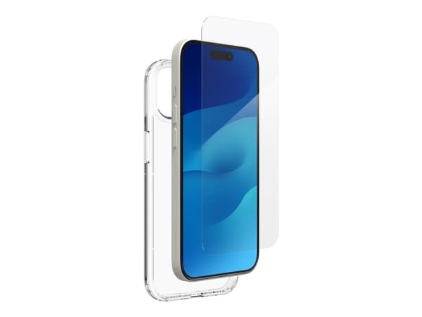 Zagg InvisibleShield Glass Elite 360 - Skyddsfodral för mobiltelefon - glas, polykarbonat - klar - för Apple iPhone 15