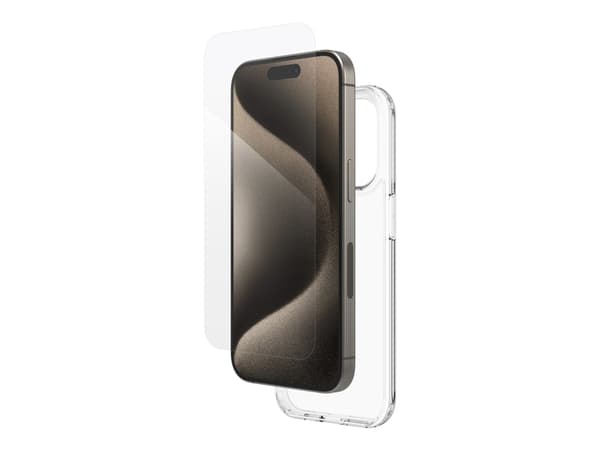 Zagg InvisibleShield Glass Elite 360 - Beskyttelsesboks for mobiltelefon - glass, polykarbonat - blank - for Apple iPhone 15 Pro