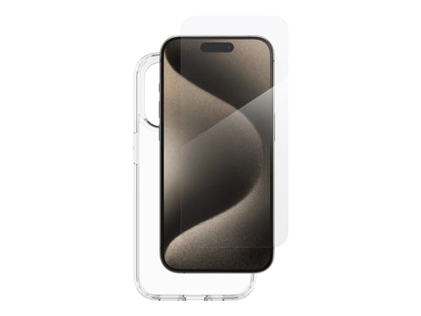 Zagg InvisibleShield Glass Elite 360 - Beskyttelsesboks for mobiltelefon - glass, polykarbonat - blank - for Apple iPhone 15 Pro