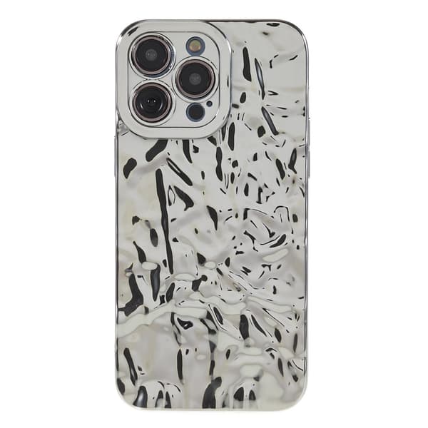 Til iPhone 15 Pro TPU-deksel Elektrobelagt Rynket - Sølv