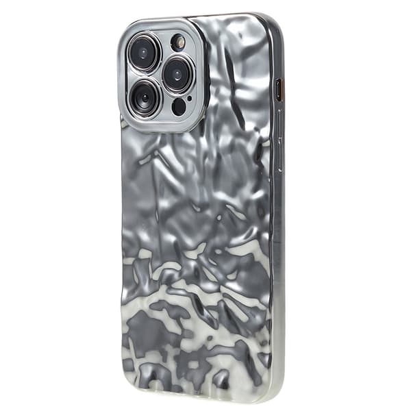 Til iPhone 15 Pro TPU-deksel Elektrobelagt Rynket - Sølv
