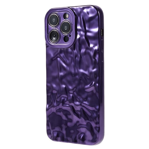 Til iPhone 15 Pro TPU-deksel Elektrobelagt Rynket - Lilla
