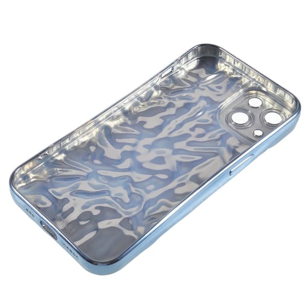 Til iPhone 15 Plus TPU Etui Elektroplating Rynket Ujævn Telefon Cover