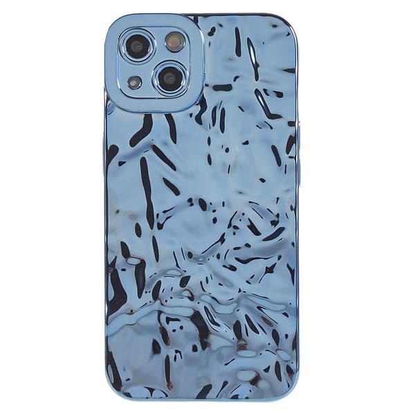 Til iPhone 15 Plus TPU Etui Elektroplating Rynket Ujævn Telefon Cover