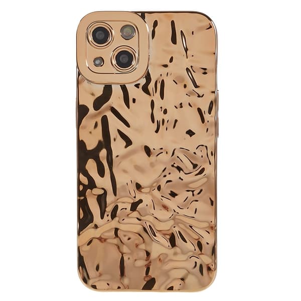 Til iPhone 15 Plus TPU Etui Elektroplating Rynket Ujævn Telefon Cover