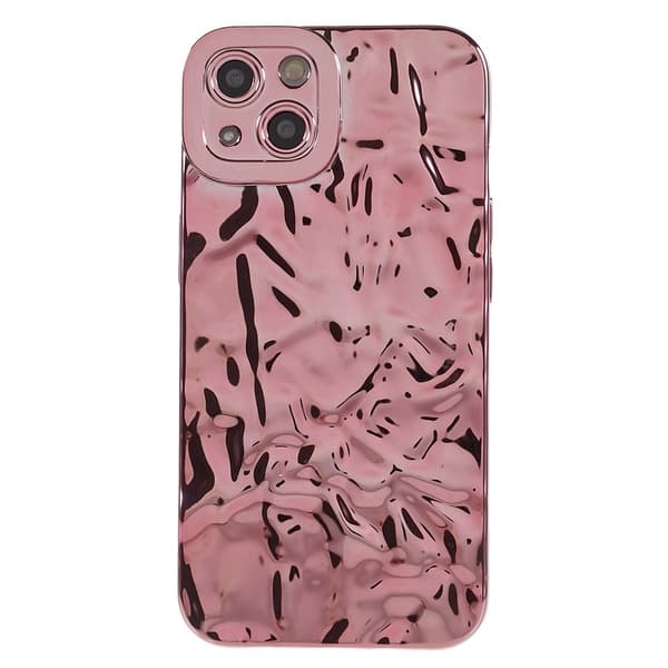 Til iPhone 15 Plus TPU Etui Elektroplating Rynket Ujævn Telefon Cover
