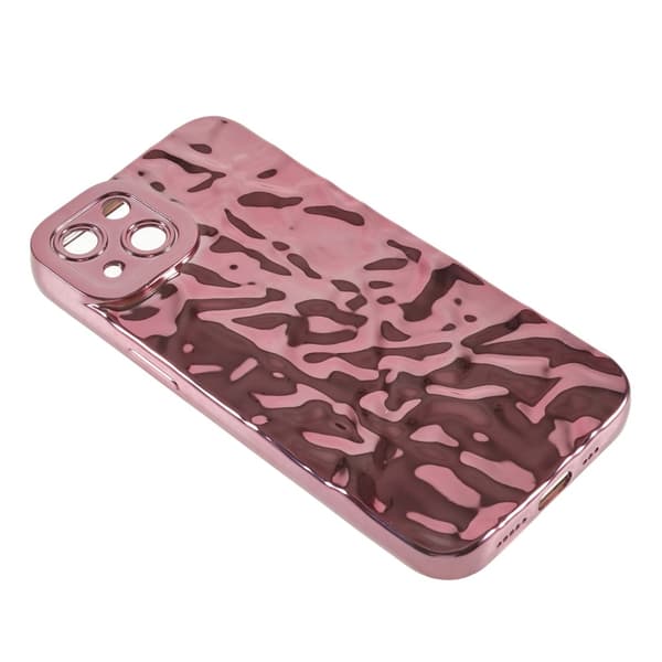Til iPhone 15 Plus TPU Etui Elektroplating Rynket Ujævn Telefon Cover