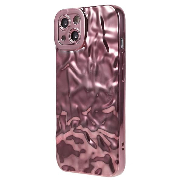 Til iPhone 15 Plus TPU Etui Elektroplating Rynket Ujævn Telefon Cover