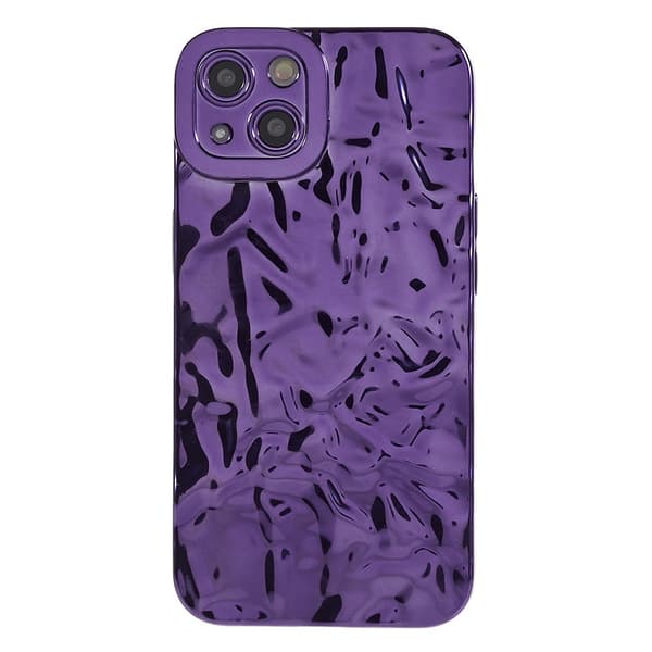 Til iPhone 15 Plus TPU Etui Elektroplating Rynket Ujævn Telefon Cover
