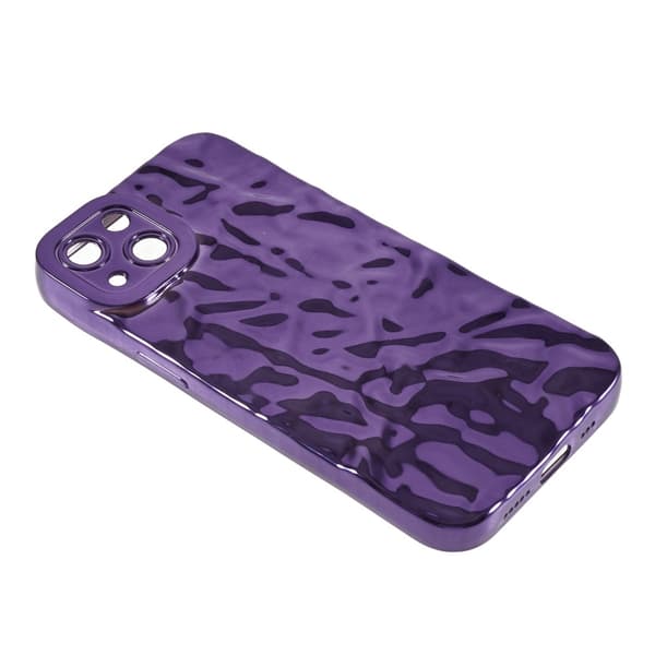Til iPhone 15 Plus TPU Etui Elektroplating Rynket Ujævn Telefon Cover