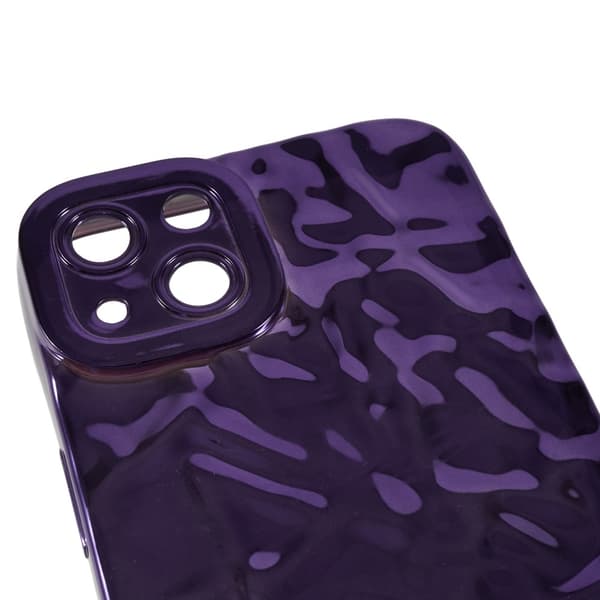 Til iPhone 15 Plus TPU Etui Elektroplating Rynket Ujævn Telefon Cover