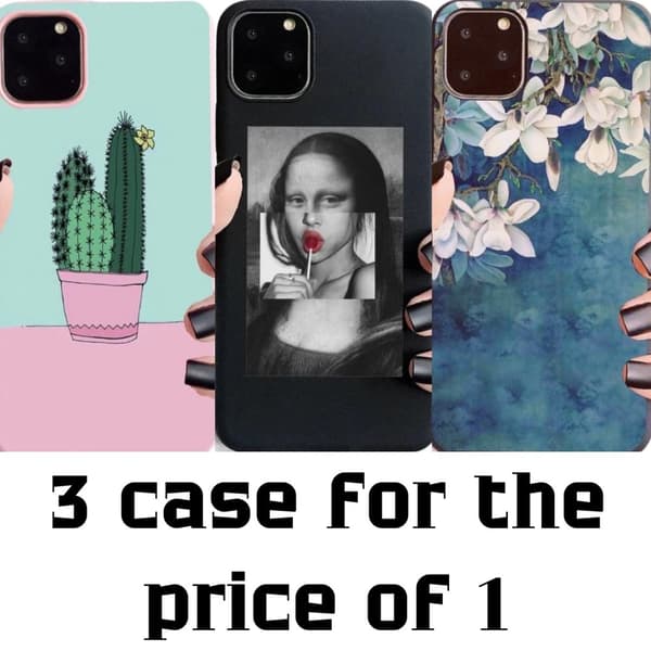 iPhone 12 & 12 Pro 3-PACK skal kaktus mona-lisa blommor