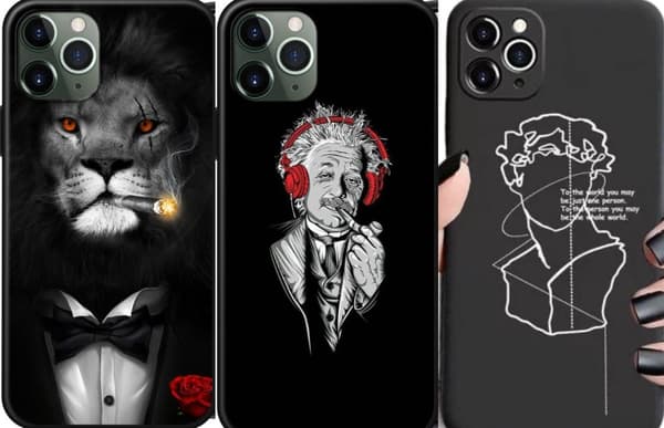 iPhone 12 Pro Max 3-PACK case lion Einstein Statue