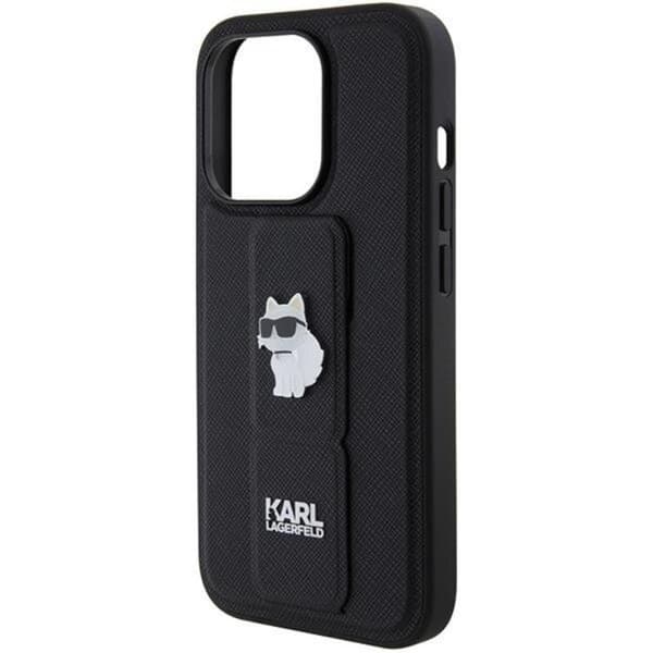 Karl Lagerfeld iPhone 14 Pro Max Mobilskal Gripstand Saffiano Choupette Pins