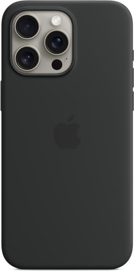 Apple iPhone 15 Pro Max silikonfodral med MagSafe, svart