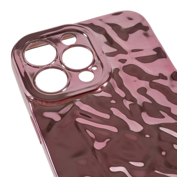 Till iPhone 15 Pro Max TPU-skal Elektropläterad Rynkad - Rosa