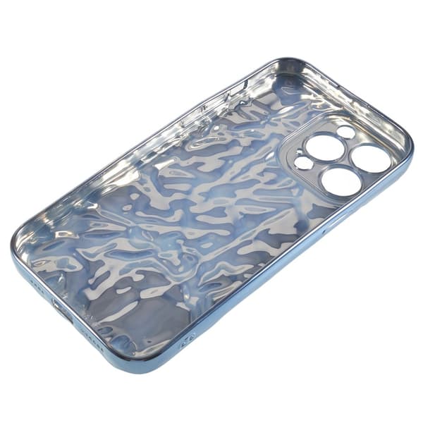 Till iPhone 15 Pro Max TPU-skal Elektropläterad Rynkad - Blå