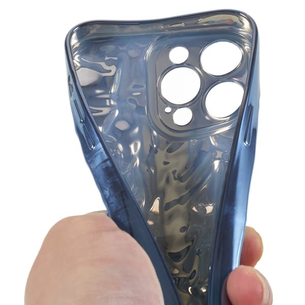 Till iPhone 15 Pro Max TPU-skal Elektropläterad Rynkad - Blå