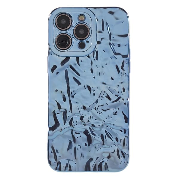 Till iPhone 15 Pro Max TPU-skal Elektropläterad Rynkad - Blå