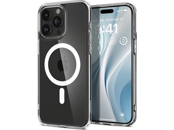 Spigen Ultra Hybrid - Baksidesskydd för mobiltelefon - MagFit - MagSafe-kompatibilitet - polykarbonat, termoplastisk polyuretan (TPU) - vit - för App