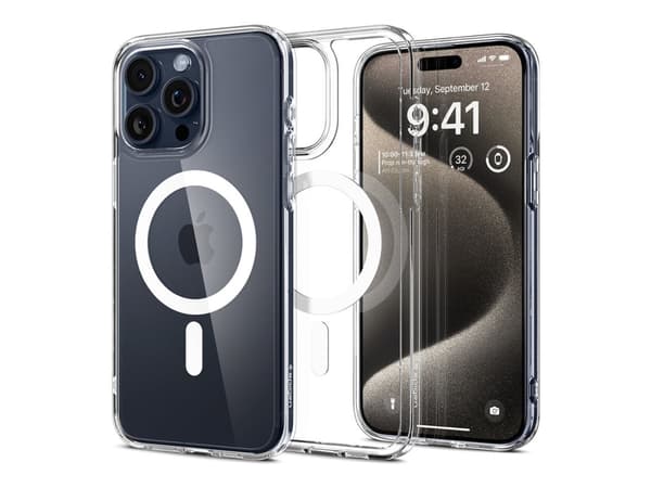 Spigen Ultra Hybrid - Baksidesskydd för mobiltelefon - MagFit - MagSafe-kompatibilitet - polykarbonat, termoplastisk polyuretan (TPU) - vit - för App