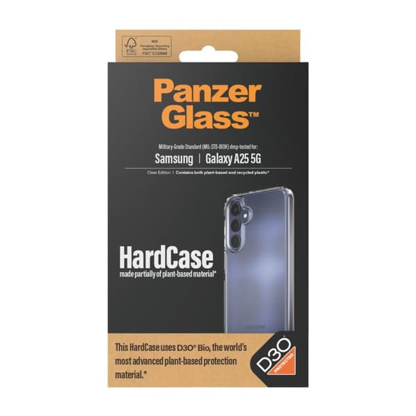 PanzerGlass HardCase - Clear Edition - baksidedeksel for mobiltelefon - MagSafe-samsvar - D3O Bio, plastikk - gjennomsiktig - for Samsung Galaxy A25