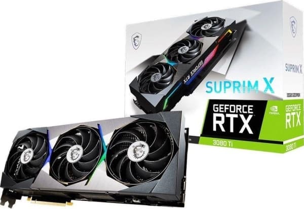 MSI-grafikkort MSI GeForce RTX 3080 Ti SUPRIM X 12G 12GB + hörlurar, ryggsäck, plyschdrake och RGB LED - LHR