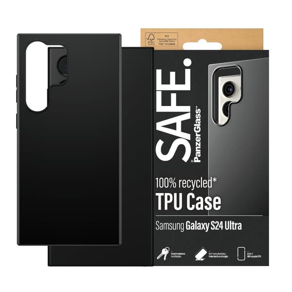 SIKKER. av PanzerGlass™ | Bagsideomslag - Sorter | Galaxy S24 Ultra