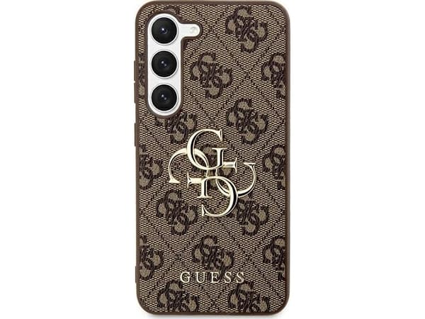 Äkta GUESS GUHCS24M4GMGBR skal för Samsung S24 Plus (läder 4G metall logotyp / brun)