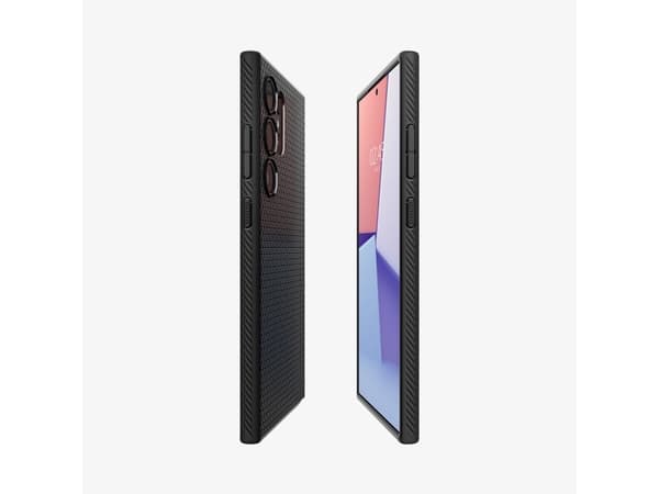 Spigen Liquid Air - Baksidesskydd för mobiltelefon - termoplastisk polyuretan (TPU) - mattsvart - för Samsung Galaxy S24 Ultra