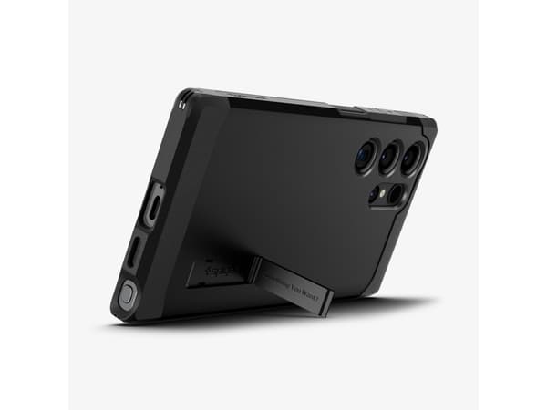 Spigen Tough Armor - Baksidesskydd för mobiltelefon - polykarbonat, termoplastisk polyuretan (TPU) - svart - för Samsung Galaxy S24 Ultra
