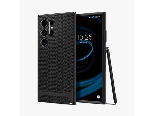 Spigen Neo Hybrid - Baksidedeksel for mobiltelefon - polykarbonat, termoplast-polyuretan (TPU) - svart - for Samsung Galaxy S24 Ultra