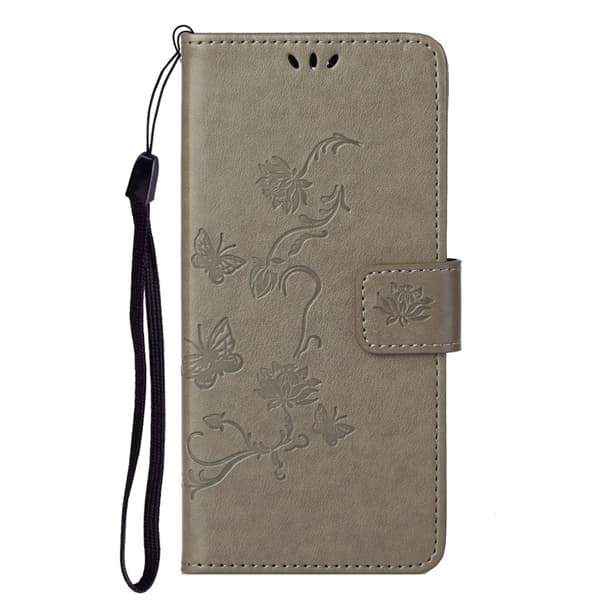 Läderfodral Fjärilar Samsung Galaxy S24 Ultra Grå