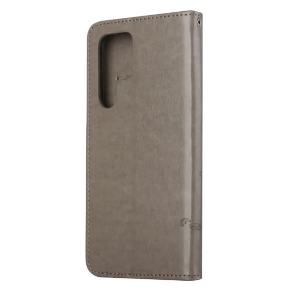 Läderfodral Fjärilar Samsung Galaxy S24 Ultra Grå