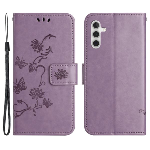 Läderfodral Fjärilar Samsung Galaxy S24 Lila