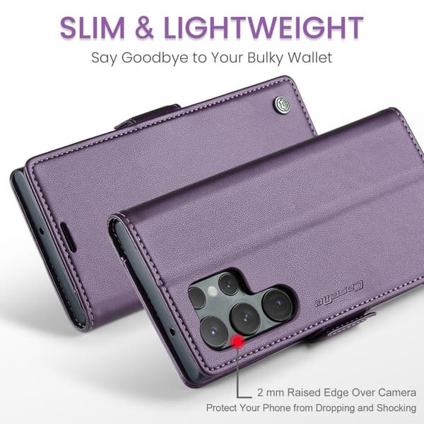 CaseMe Slim Plånboksfodral RFID-skydd Samsung Galaxy S24 Ultra Lila