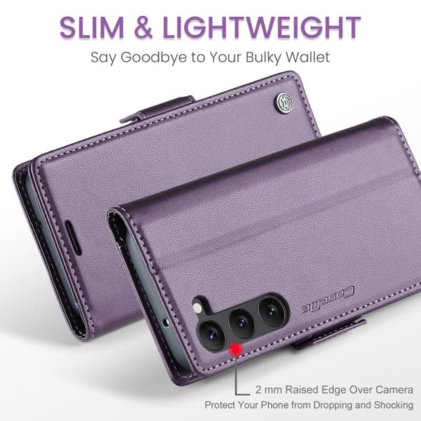 CaseMe Slim Plånboksfodral RFID-skydd Samsung Galaxy S24 Plus Lila