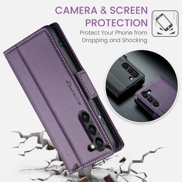 CaseMe Slim Plånboksfodral RFID-skydd Samsung Galaxy S24 Plus Lila