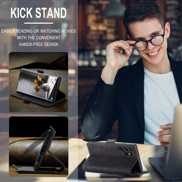 CaseMe Slim Plånboksfodral Samsung Galaxy S24 Ultra Svart