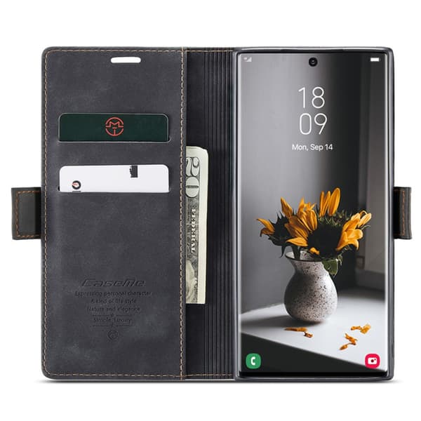 CaseMe Slim Plånboksfodral Samsung Galaxy S24 Ultra Svart