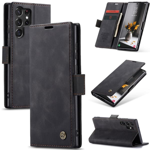 CaseMe Slim Plånboksfodral Samsung Galaxy S24 Ultra Svart