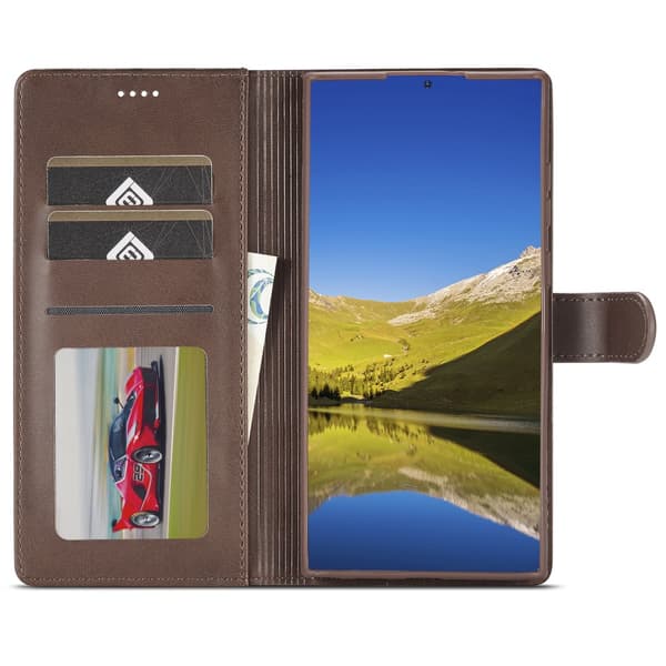 LC.IMEEKE Plånboksfodral Samsung Galaxy S24 Ultra Brun