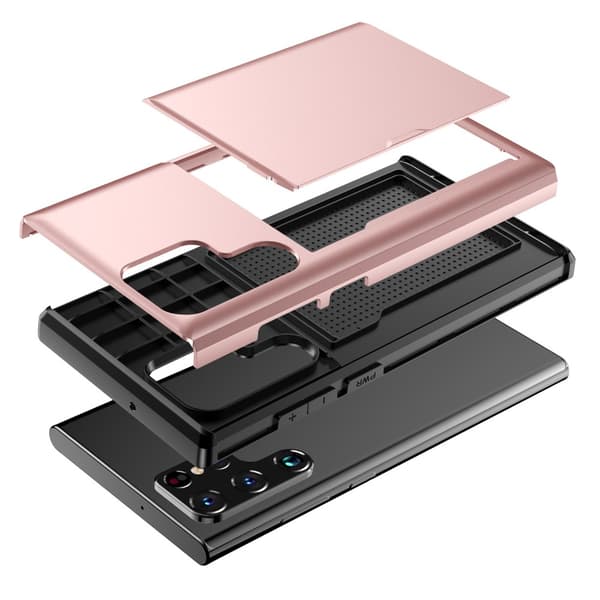 Samsung Galaxy S24 Ultra Skal Kortfack Roséguld