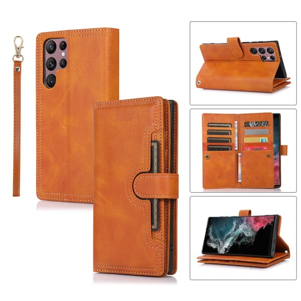 Plånboksfodral Multi-Slot Samsung Galaxy S24 Ultra Cognac