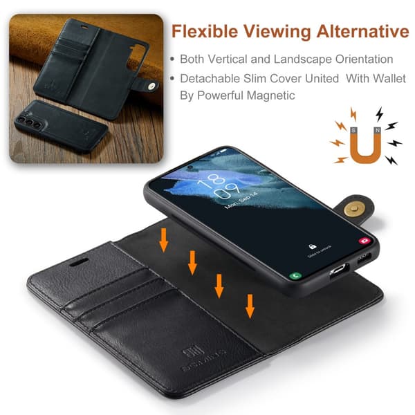 DG.MING 2-in-1 Magnet Wallet Samsung Galaxy S24 Black
